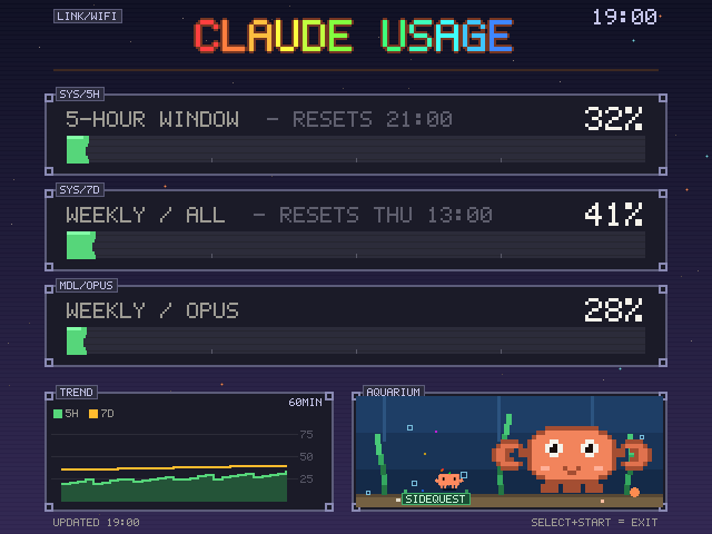 Pocket Clawd screen